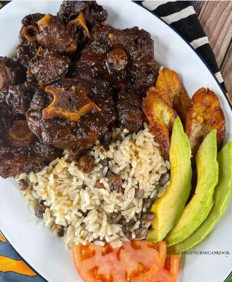 Oxtail Meals, Caribbean Oxtail Recipes, Oxtail Jamaican, Oxtail Recipes Jamaican, Jamaican Oxtails, Oxtail Recipe, Jamaican Oxtail, Oxtail Recipes, Jamaican Dishes