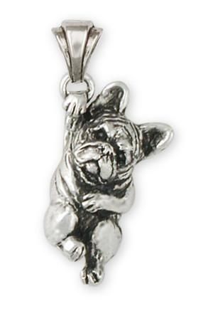 French Bulldog Pendant Handmade Sterling Silver Dog Jewelry FR16-P Silver Pendant Lamp, Silver Dog, Slide Bracelet, Cheap Dogs, Angel Jewelry, Bulldog Lover, Dog Pendant, Dog Jewelry, French Bulldog Puppies