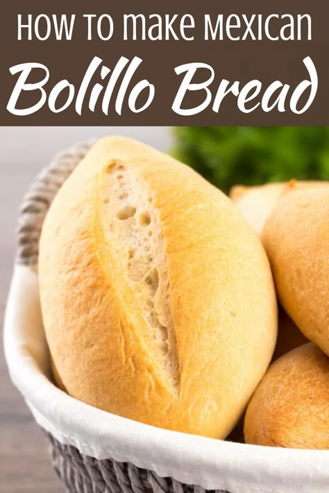 Bolillo Bread Recipe, Mexican Bolillos, Bolillo Recipe, Crusty Rolls, Mexican Sweet Breads, Mexican Bread, Savory Bread, Easy Mexican, Bread Machine Recipes