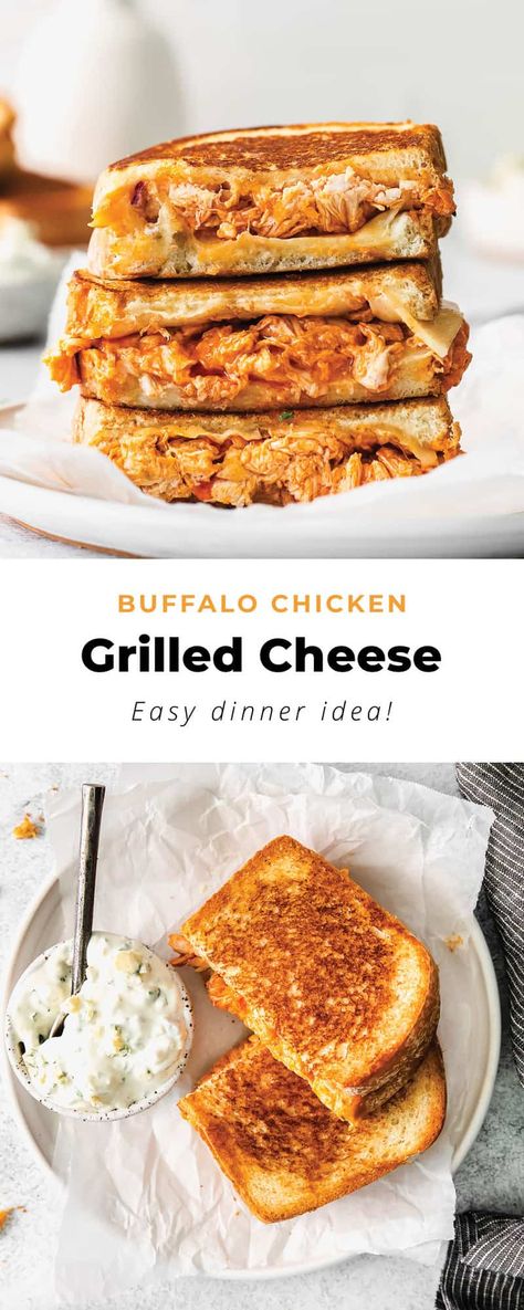 Buffalo Chicken Grilled Cheese Recipes, Grilled Cheese Buffalo Chicken, Buffalo Chicken Dip Grilled Cheese, Buffalo Chicken Grilled Cheese Sandwich, Buffalo Chicken Melt Sandwiches, Buffalo Grilled Cheese, Buffalo Chicken Sandwich Recipes, Shredded Buffalo Chicken Sandwich, Buffalo Chicken Melt