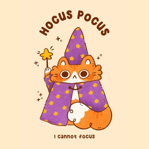 Cat Wizard, Wizard Cat, Kampot, Halloween Illustration, Orange Cat, Cat Illustration, What’s Going On, Cat Drawing, Hocus Pocus