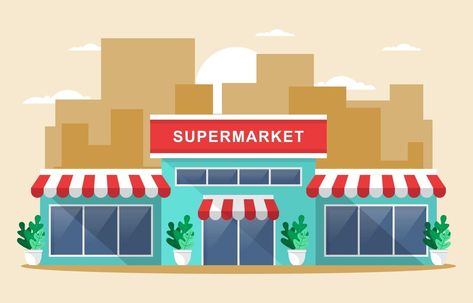 Supermarket Illustration Grocery Store, Grocery Drawing, Supermarket Drawing, Grocery Store Illustration, Grocery Store Drawing, Supermarket Illustration, City Miniature, Supermarket Aesthetic, Spanish Projects