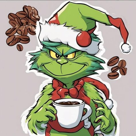 Grinch Drinking Coffee, Looney Tunes Funny, Grinch Drawing, Coffee Brewing Methods, Holiday Morning, Coffee Supplies, Christmas Memes, Good Morning Animation, Morning Quotes Funny