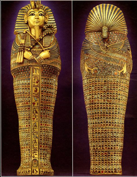 King Tut Sarcophagus | cityzenart: King Tutankhamuns Tomb and Treasures King Tut Sarcophagus, King Tut Tomb, Starověký Egypt, Egyptian Gold, Egiptul Antic, Ancient Egypt History, Istoria Artei, Egyptian Mummies, Egyptian Artifacts