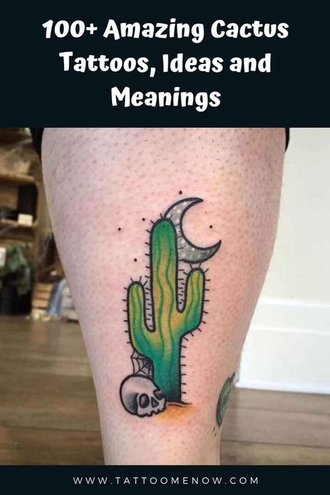 The beauty of a cactus tattoo is more in it’s meanings than it’s looks. Because of its prickly cloak and its uninviting appearance, people often jokingly call it the “Mother-in-law’s Cushion”. However, in general Cactus tattoo represents endurance, protection, warmth and care. <<Check out the tattoos #tattoomenow #tattooideas #tattoodesigns #cactus Don’t Touch Me Cactus Tattoo, Traditional Cactus Tattoo Design, Neo Traditional Cactus Tattoo, Couples Cactus Tattoos, Cactus Tattoo Meaning, Texas Cactus Tattoo, Cactus Bloom Tattoo, Cactus Moon Tattoo, American Traditional Cactus Tattoo