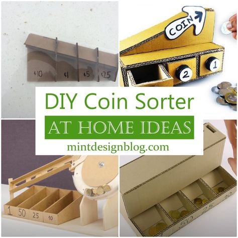 Diy Coin Holder, Coin Decoration Ideas, Coin Sorting, Coin Sorter, Coin Organizer, Diy Craft Tutorials, Loose Change, You Loose, Coin Holder