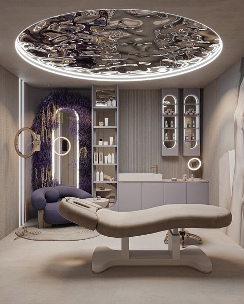 Hollywood Glam Interior Design, Spa Design Interior, Massage Room Design, Beauty Salon Furniture, Spa Interior Design, Hair Salon Interior, Salon Suites Decor, Lounge Interiors, Office Interior Design Modern