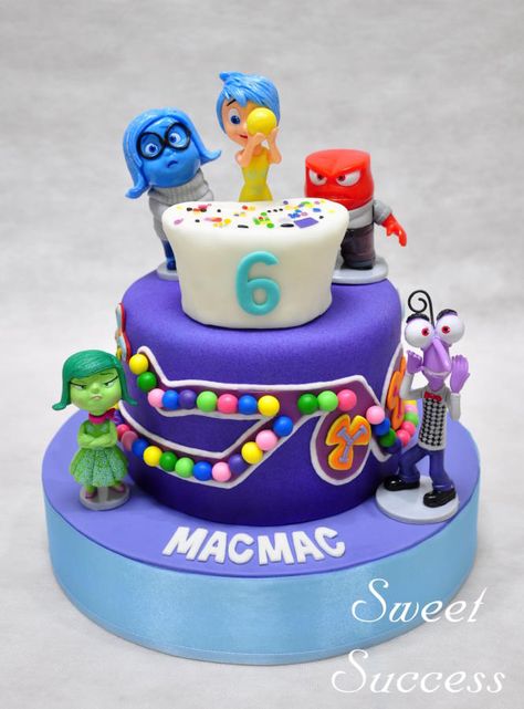 Inside Out Cake & Cupcakes - Cake by Sweet Success Inside Out Cake Design, Inside Out 2 Cake Ideas, Inside Out Cupcakes, Inside Out 2 Birthday Cake, Inside Out 2 Cake, Inside Out Birthday Cake, Inside Out Theme Party, Inside Out Birthday Party Ideas, Inside Out Cake Ideas