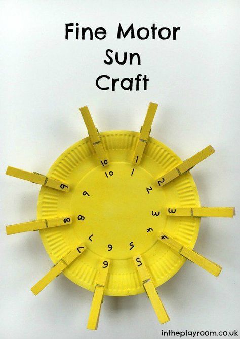 Fine Motor Sun Craft to work on Number Matching Sun Craft, Sun Activity, Sun Crafts, Summer Safety, Number Matching, Fine Motor Activities, Gross Motor, Preschool Math, Motor Activities