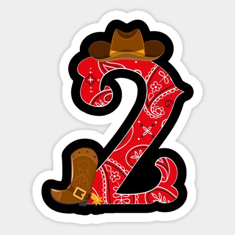 2nd First Birthday Two Year Old Baby Cowboy, 2nd birthday baby Cowboy Western Rodeo Theme Family matching cowboy outfits. -- Choose from our vast selection of stickers to match with your favorite design to make the perfect customized sticker/decal. Perfect to put on water bottles, laptops, hard hats, and car windows. Everything from favorite TV show stickers to funny stickers. For men, women, boys, and girls. Western Birthday Party, Rodeo Party, Cowboy Birthday Party, Western Birthday, Birthday Party Stickers, Cowboy Birthday, Little Cowboy, Cowboy Outfits, Western Rodeo