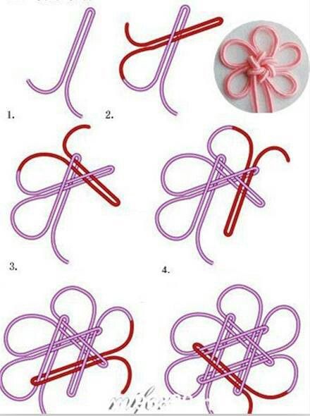 Chinese flower knot Pola Macrame, Decorative Knots, Chinese Flower, Knot Braid, Knots Diy, Knots Tutorial, Beaded Beads, Paracord Projects, Macrame Knot