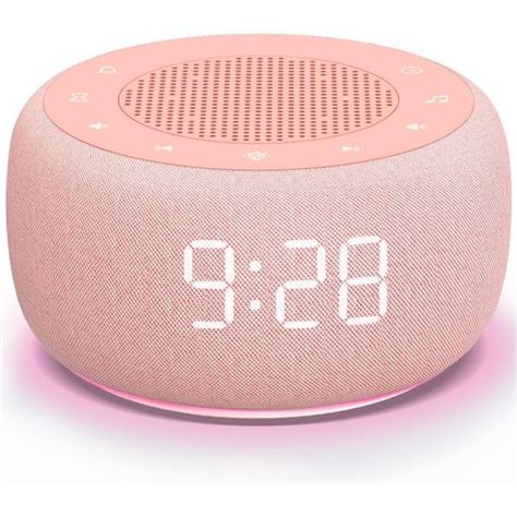 2-In-1: Combines Sound Machine And Alarm Clock In One Integrated Machine. Featuring A Built-In 5w Driver, It Offers 30-Level Volume Settings For Precise Control. And Helps Block Disruptive Ambient Noise To Promote Restful Sleep. 0-100% Levels Display Dimmer: Allowing You To Adjust The Clock Face From Way Too Bright To Completely Dark And Anywhere In Between. Sleeping Better With 18 Soothing Sounds: 5 White Noise, 3 Fan Sounds And 10 Nature Sounds Including Ocean, Lullaby, Waves, Rain, Thundersto Cute Clocks Aesthetic, Sunset Alarm Clock, Cute Speaker, Cute Clocks, Bird Chirping, Chrismas Wishes, Cute Alarm Clock, Sleeping Better, Cute Clock