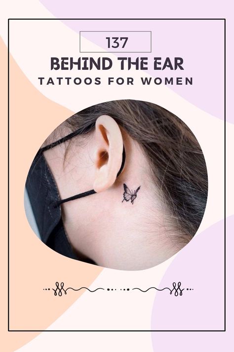 137+ Behind the Ear Tattoos for Women - Tattoo Glee Back Ear Tattoo, Behind The Ear Tattoos, Inner Ear Tattoo, Tattoo Name Fonts, Behind Ear Tattoos, Tattoo Behind Ear, Ear Tattoos, Omerta Tattoo, Tattoo Inspiration Men