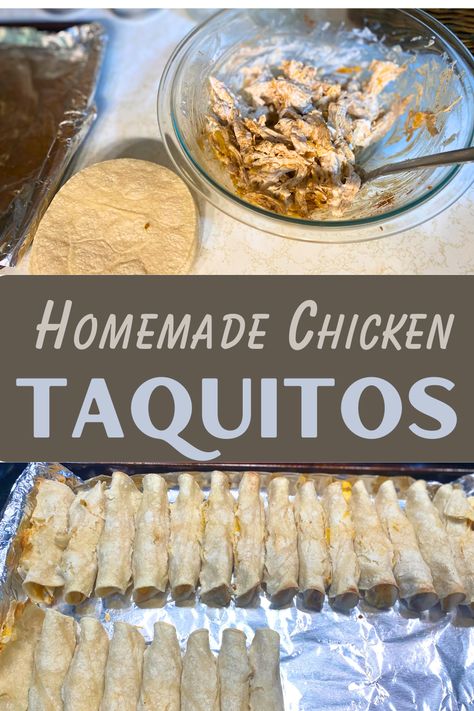 Easy Baked Homemade Chicken Taquitos Recipe - The Ranchers Homestead Easy Chicken Taquitos, Homemade Chicken Taquitos, Chicken Taquitos Baked, Taquitos Chicken, Thaw Chicken Breast, Chicken Taquitos Recipe, Homemade Taquitos, Taquitos Recipe, Chicken Taquitos