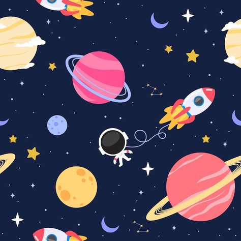 Pop Art Colors, Space Animals, Star Illustration, Illustration Flat, Space Illustration, Space Backgrounds, Vector Background Pattern, Space Images, Cartoon Background