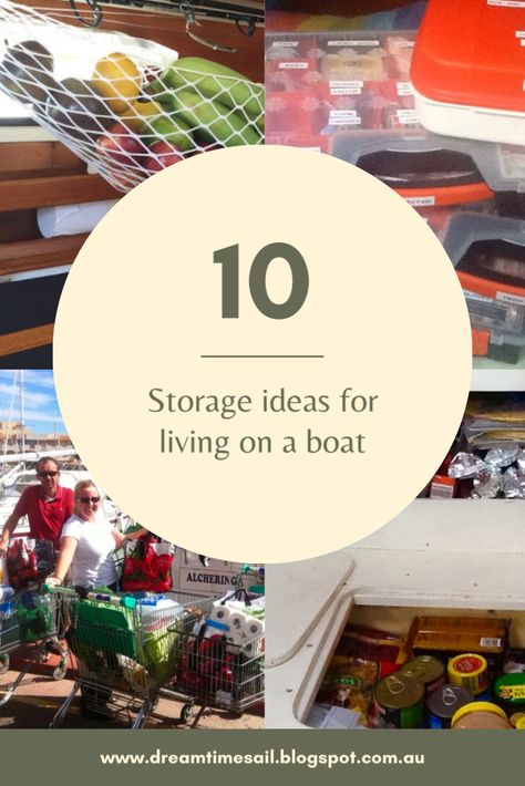 Narrowboat Kitchen Storage, Sailboat Living Hacks, Houseboat Storage Ideas, Boat Space Saving Ideas, Narrow Boat Storage Ideas, Boat Kitchen Ideas, Boat Galley Organization, Catamaran Interior Decor, Small Sailboat Interior Ideas