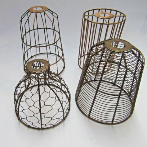 Wire lampshade industrial rustic Vintage Retro Old ceiling pendant light Shade | eBay Drum Cage, Old Ceiling, Wire Lampshade, Small Bird Cage, Pendant Light Shades, Wire Lights, Chicken Wire, Light Shade, Rustic Industrial