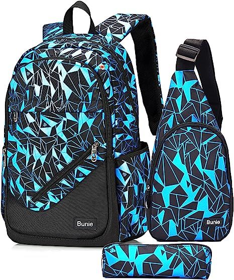 bunie School Backpack for Boys Large Bookbag Boys Backpacks Elementary Middle High School Bags Kids Cool Back Pack Children 7 8 9 10 11 12 13 14 15 16 Years Old (Blue) High School Bags, Boys Backpack, School Backpack Boys, Backpack For School, Toddler School, Boys Backpacks, Waterproof Backpack, School Boy, School Bags For Kids