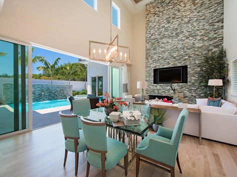 Clive Daniel Interior Designs blend Coastal Style with contemporary flair in this Le Ciel Model at Mercado in Naples. Coastal Contemporary, Naples Fl, Coastal Style, Coastal Living, Beach Decor, Design Project, Naples, Home Interior, Outdoor Space