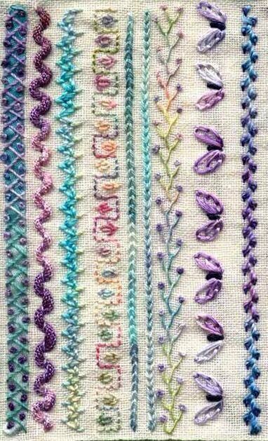 Crazy Quilts Patterns, Crazy Quilt Stitches, Embroidery Stitches Beginner, Embroidery Sampler, Basic Embroidery Stitches, Embroidery Stitches Tutorial, Pola Sulam, Stitch Book, Creative Embroidery