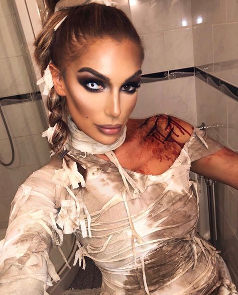 The Mummy Halloween Costumes, Mummy Makeup Women, Mummy Costume Makeup, Halloween Mummy Makeup, Womens Mummy Costume, Mummy Makeup Halloween, Halloween Costumes Mummy, Mummy Costume Women, Mummy Halloween Makeup