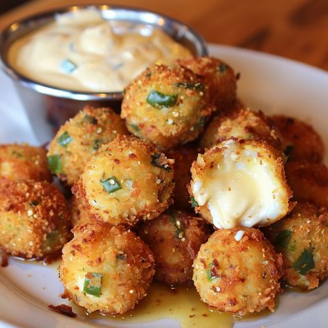 🌶️🧀 These Texas Roadhouse Style Rattlesnake Bites are a spicy, cheesy delight! #SpicyBites #Appetizers Texas Roadhouse Style Rattlesnake Bites Ingredients: Jalapeños (8, seeded and diced) Monterey Jack cheese (2 cups, shredded) Cream cheese (8 oz, softened) Flour (1 cup) Eggs (2, beaten) Breadcrumbs (2 cups) Oil for frying Instructions: Mix jalapeños, Monterey Jack, and cream cheese until well combined. Form mixture into small balls. Roll each ball in flour, dip in beaten eggs, and coat w... Picky Bits, Rattlesnake Bites, Korea Food, Butterfly Photography, Instagram Recipes, Twisted Recipes, Arabic Henna, Random Aesthetics, Texas Roadhouse