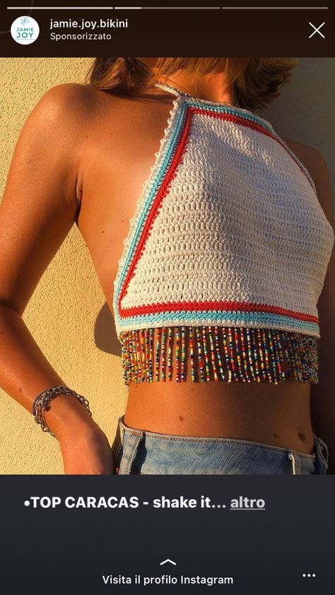 Crochet Beach Wear, Crochet Crop Top Pattern, Mode Crochet, Fashion Crochet, Crochet Summer Tops, Kleidung Diy, Crochet Halter, Couture Mode, Crochet Fashion Patterns