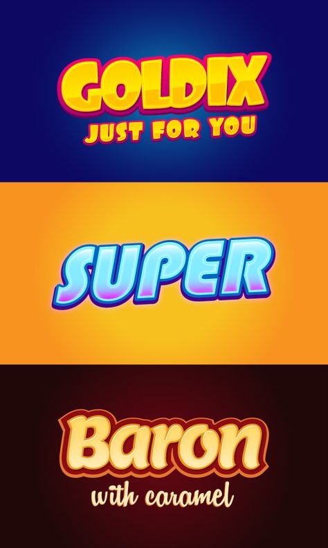 3 Illustrator Graphic Styles Vol.2 | GraphicBurger Like the lower 'Baron' font for logo / icon Free Photoshop Text, Graphic Burger, Game Font, Gfx Design, Graphic Styles, Typo Design, Photoshop Text, Game Logo Design, Font Graphic