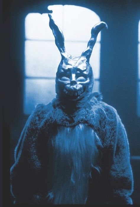 frank the bunny Donnie Darko Rabbit, Donnie Dark, Nirvana Quotes, Donnie Darko Movie, Happy Easter Funny, Energizer Bunny, Bunny Man, The Boogeyman, Donnie Darko