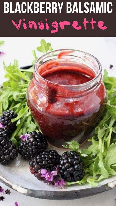 Blackberry Balsamic Vinaigrette, Blackberry Vinaigrette, Blackberry Balsamic, Balsamic Vinegarette, Blackberry Salad, Veggie Society, Balsamic Vinaigrette Salad, Balsamic Vinaigrette Recipe, Salad Dressing Recipes Healthy