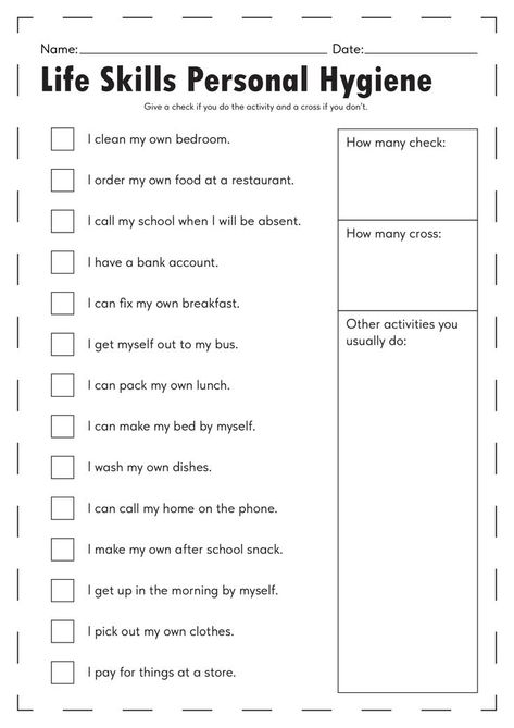 Teach your children about the importance of kitchen safety with these printable worksheets. Help them learn how to stay safe while cooking or helping out in the kitchen. Get your free kitchen safety worksheets today and start the lesson! #KitchenSafety #PrintableWorksheets #KidsActivities #worksheetskitchensafety Personal Hygiene Worksheets, Personal Hygiene Activities, Hygiene Lessons, Hygiene Activities, Group Therapy Activities, Life Skills Lessons, Life Skills Classroom, Mental Health Activities, Kitchen Safety