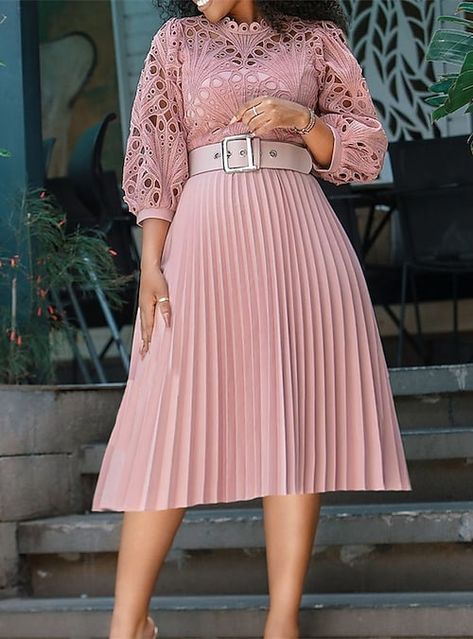 Pink Ladies Dresses, Pink Church Dress, Petite Styling, Designed Dresses, Outfit Tutorial, Birthday Dress Women, Maternity Wedding, Dinner Wear, Midi Dress Elegant