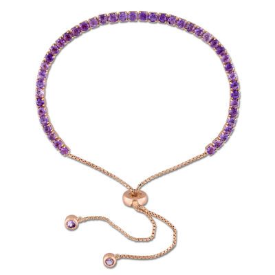 FREE SHIPPING AVAILABLE! Buy Womens Purple Amethyst Sterling Silver Bolo Bracelet at JCPenney.com today and enjoy great savings. Available Online Only! Flower Diamond Ring, Slide Bracelet, Bolo Bracelet, Purple Bracelet, Tassel Bracelet, Amethyst Gold, Gold Plated Bracelets, Bracelet Crafts, Garnet Gemstone