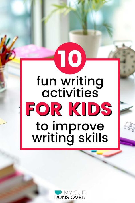 Do your students grumble when it’s time to practice writing? Is getting them to write an essay about as much fun as getting grapefruit juice in your eye? Maybe it’s time to try some fun writing activities instead. Here are 10 of our favorite writing activities for kids. Each activity is labeled with suggested grade levels (kindergarten to grade 12) and has step-by-step instructions on how to implement it. You'll also find tips for helping kids improve creative writing skills in each area. Creative Writing 2nd Grade Activities, English Writing Skills For Grade 3, Writing Kids Activities, How To Teach Creative Writing, Grade 4 Writing Activities, 5th Grade Writing Activities, Fun Writing Activities For Kids, Writing Activities For First Grade, Kids Writing Practice