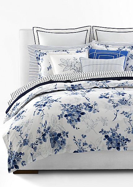 Sandra Bedding Collection Paisley Duvet, Ralph Lauren Bedding, Floral Comforter Sets, Blue Comforter, White Duvet Covers, Floral Duvet Cover, Floral Duvet, King Comforter Sets, Queen Comforter Sets