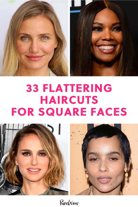 Best Haircuts For Square Faces, Square Face Short Hair, Square Jawline, Haircuts For Square Faces, Rectangle Face, Flattering Haircuts, Haircut For Square Face, Square Face Hairstyles, Hairstyles Trendy