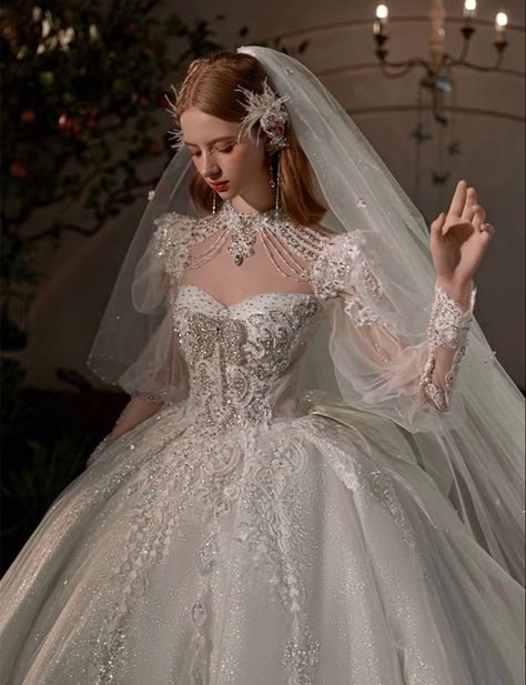 Elegant Fantasy Wedding Dress, Victorian Royal Wedding Dress, Edwardian Wedding Dress Vintage, Victorian Bridal Gown, Fantasy Royal Wedding Dress, Victorian Themed Wedding Dress, Royal Looking Wedding Dresses, Glamorous Wedding Dress Luxury, Midevil Wedding Dress Fairytale