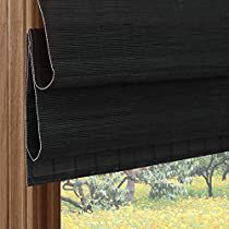 Check this out! Blinds With Valance, Bamboo Roller Shades, Black Blinds, Passenger Pigeon, Bamboo Roman Shades, Cordless Blinds, Fabric Installation, Cordless Roman Shades, Patio Blinds