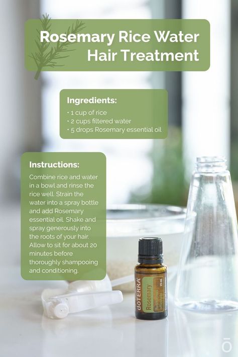 Rosemary Rice Water, Rosemary Rice, Essential Oil Spray Recipes, Doterra Oils Recipes, Essential Oil Beauty, Water Hair, Rosemary Oil For Hair, Rosemary Essential Oil, Doterra Essential Oils Recipes