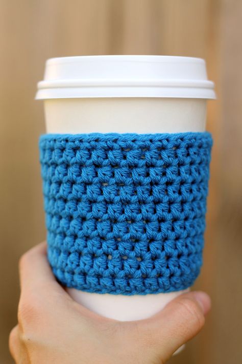 Easy Crocheted Coffee Sleeve ::Pattern:: Coffee Sleeve Pattern, Cup Cozy Crochet Pattern, Crochet Mug Cozy, Crochet Mug, Crochet Coffee Cozy, Quick Crochet Projects, Crochet Cup Cozy, Cozy Crochet Patterns, Crochet Cozy