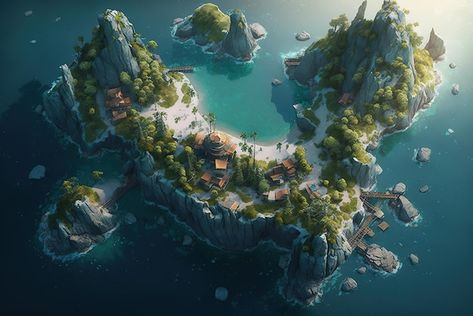 Isolate island of a fantasy world | Premium Photo #Freepik #photo #snorkeling #red-sea #ocean-fish #sea-landscape Creepy Island, Fantasy Island Kingdom, Fantasy Islands, Fantasy Island, Private Island, Island Home, Fantasy Landscape, Fantasy World, Graphic Resources