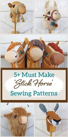 Sewing Horse Pattern, Horse Head Pattern Sewing, Horse On A Stick Diy, Diy Stick Horse Pattern, Diy Horse On A Stick, Sewing For Horses, Stick Pony Pattern, Easy Toys To Sew, How To Make A Stick Horse