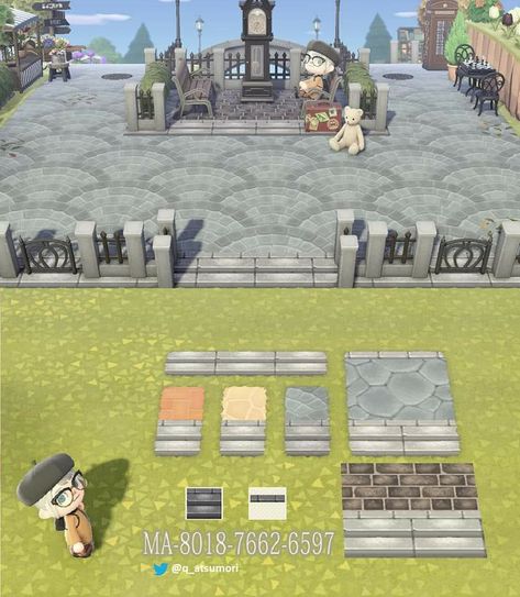 Acnh Arched Tile Path Border, Paving Design, Animal Crossing Guide, Stone Stairs, Animal Crossing Qr Codes Clothes, Animal Crossing Wild World, Path Design, Qr Codes Animal Crossing, Animal Crossing Villagers