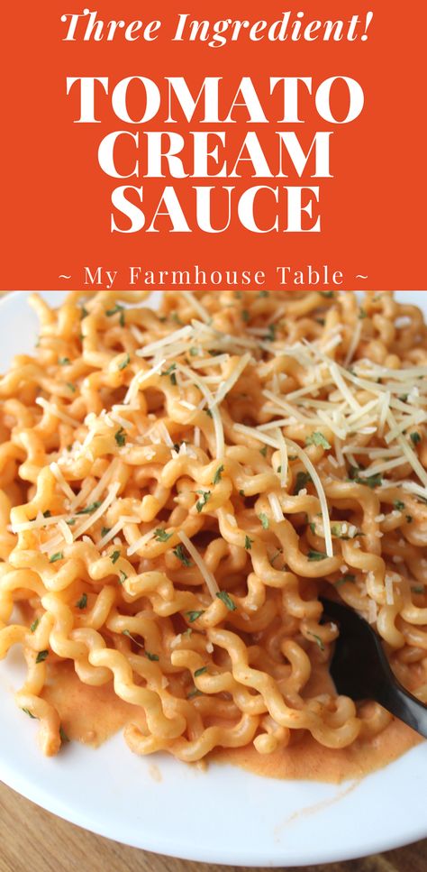 Homemade Tomato Cream Sauce, Best Sauce For Homemade Pasta, Easy Tomato Cream Sauce, Marinara Cream Sauce, Homemade Cream Sauce For Pasta, 3 Ingredient Pasta Sauce, Sauces For Noodles Easy, Easy Pasta Sauce 3 Ingredients, Homemade Sauce For Pasta