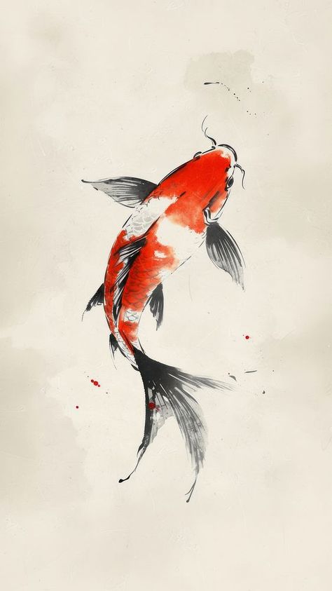 Fish koi animal carp. | premium image by rawpixel.com / Tang Koi Drawing, Chinese Koi Fish, Snake Painting, Image Of Fish, Koi Fish Designs, Koi Fish, Carp, Mobile Wallpaper, Royalty Free Photos