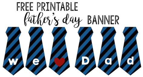 Father's day banner free printable. Print this father's day neck tie banner and display with twine and mini clothes pins for Dad on fathers day. Fish Alphabet, Homemade Gifts For Dad, Fathers Day Banner, Paper Trail Design, Grandfather Birthday, Men Office, Trail Design, Homemade Stuff, Free Printable Cards