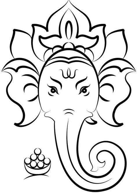 Coloring page: Hindu Mythology: Ganesh (Gods and Goddesses) #19 - Printable coloring pages Arte Ganesha, Elefante Hindu, Hindu Elephant, Ganesha Elephant, Ganesha Drawing, Polynesian Tattoos, Kerala Mural Painting, Geometric Tattoos, Ganesh Art