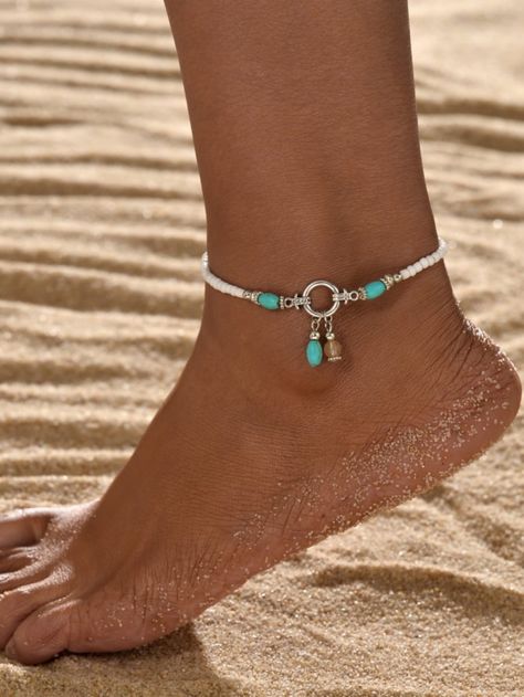 Handmade Ankle Bracelets, Ankle Bracelets Boho, Anklets Diy, Ankle Bracelets Diy, Handmade Anklets, Beaded Ankle Bracelets, Anklet Designs, Foot Bracelet, Beaded Anklet