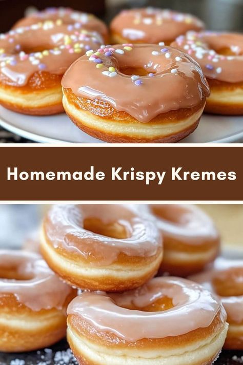 Homemade Krispy Kremes Homemade Krispy Kremes, Kristy Kreme Donut Recipes, Homemade Krispy Kreme Donuts Recipe, Crispy Cream Donuts Recipe, Krispy Kreme Donuts Recipe, Donut Glaze Recipes, Cream Donut Recipe, Chocolate Doughnuts, Krispy Kreme Donuts