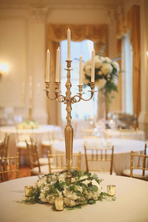 j.woodbery Photography_0038 Candle Labra Centerpieces, Candleabras Wedding Centerpiece, Candleabras Wedding, Candleabra Ideas, Gold Candle Holder Centerpieces, Gold Candle Holders Wedding, Candleabra Wedding, Crystal Candelabra Wedding, Candelabra Decor